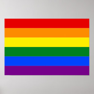 Colourful Gay Pride Rainbow Stripes Flag Banner Poster