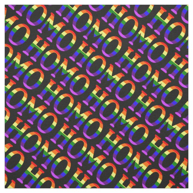 Colourful Gay Rainbow Colours Homo Pattern Fabric (Swatch)
