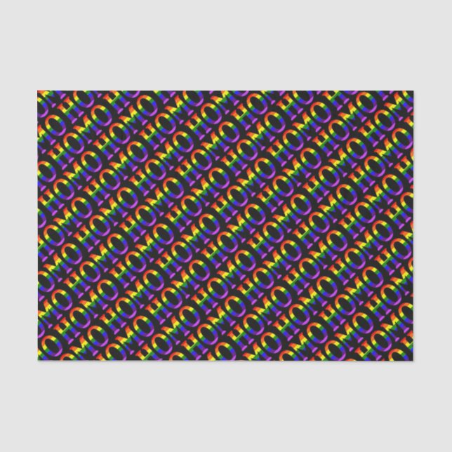 Colourful Gay Rainbow Colours Homo Pattern Tissue Paper (Front)