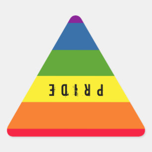 Colourful Gay Rainbow Pride Triangle Sticker