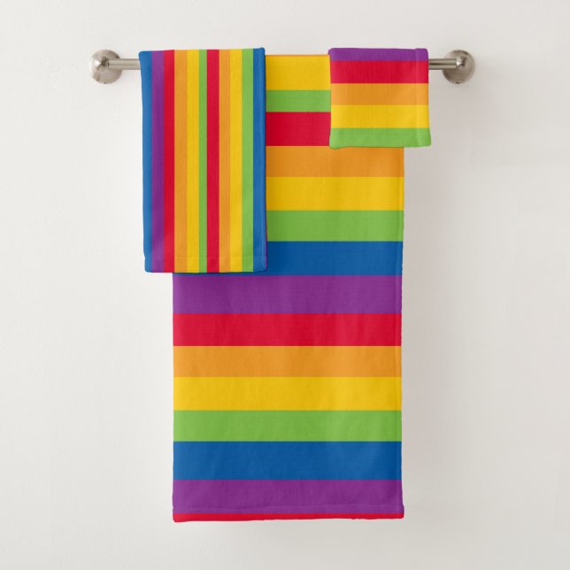 Colourful Gay Stripes Bath Towel Set (Insitu)