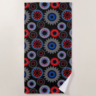 Colourful Gears Beach Towel