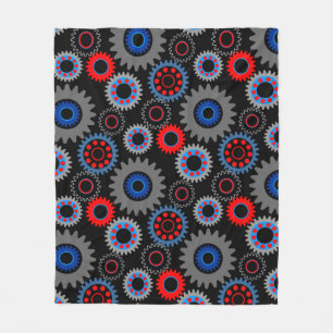 Colourful Gears Fleece Blanket