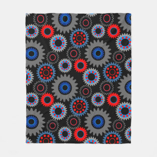 Colourful Gears Fleece Blanket