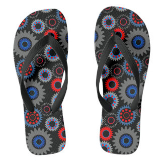 Colourful Gears Flip Flops