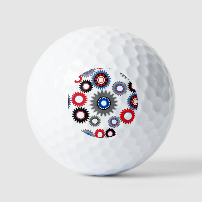 Colourful Gears Golf Balls (Front)