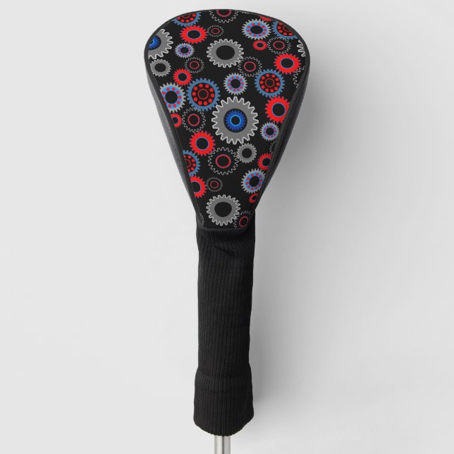 Colourful Gears Golf Head Cover (Front)