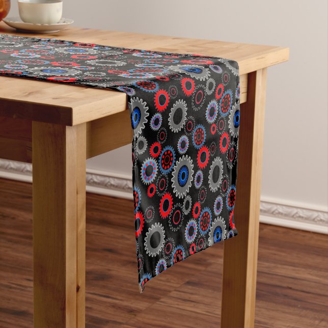 Colourful Gears Short Table Runner (In Situ)