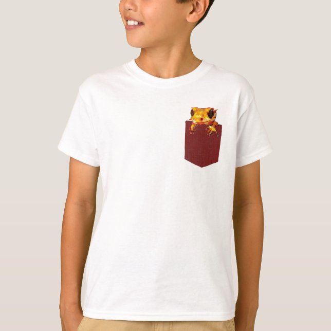 Colourful Gecko in Pocket T-Shirt (Front)