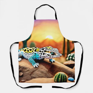 Colourful Gecko Rocks Design Apron