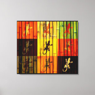 Colourful geckos - Wrapped Canvas