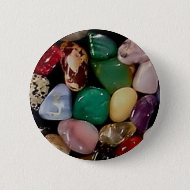 Colourful Gem Stones 2 Inch Round Button (Front)