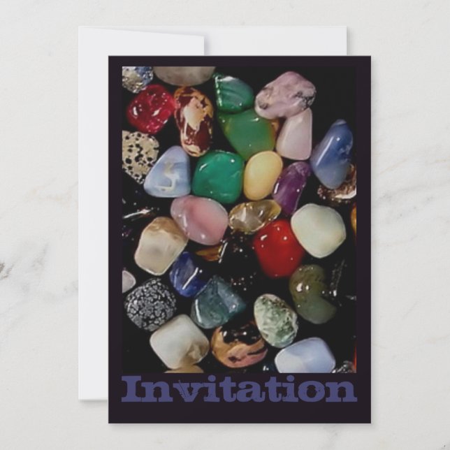 Colourful Gem Stones Invitation (Front)