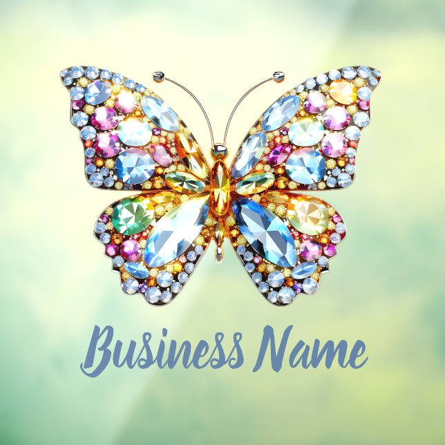 colourful gems butterfly  window cling (Sheet 3)