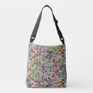Colourful Gemstone Crystal Cluster Strings Crossbody Bag