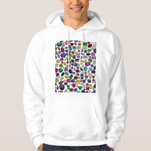 Colourful Gemstone & Diamond Pattern Hoodie