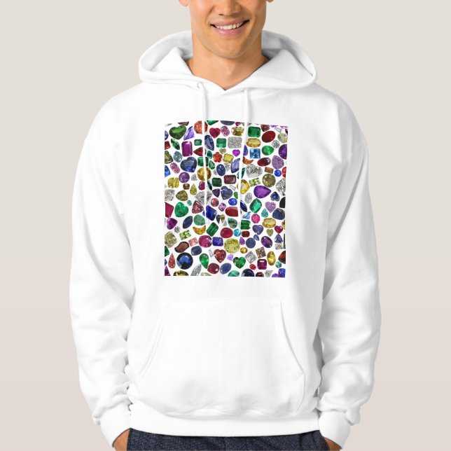 Colourful Gemstone & Diamond Pattern Hoodie (Front)