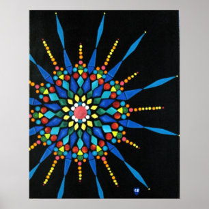 Colourful Gemstone Mosaic Painting Posters
