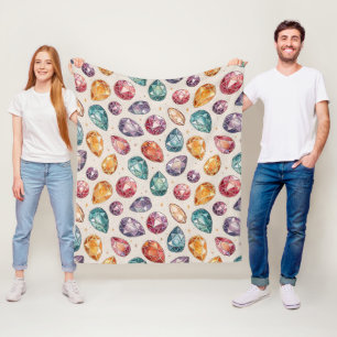 Colourful Gemstone Pattern (1) Fleece Blanket