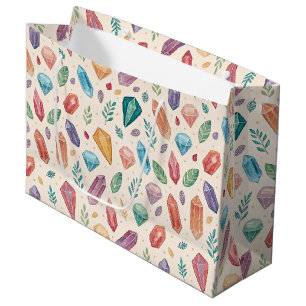 Colourful Gemstone Pattern (2) Large Gift Bag