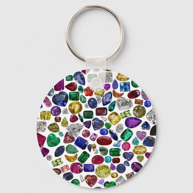 Colourful Gemstones in Stunning Shapes Keychain (Front)