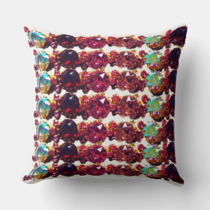 Colourful Gemstones, rubies, diamonds, sapphires Throw Pillow