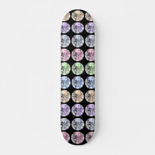 Colourful gemstones skateboard