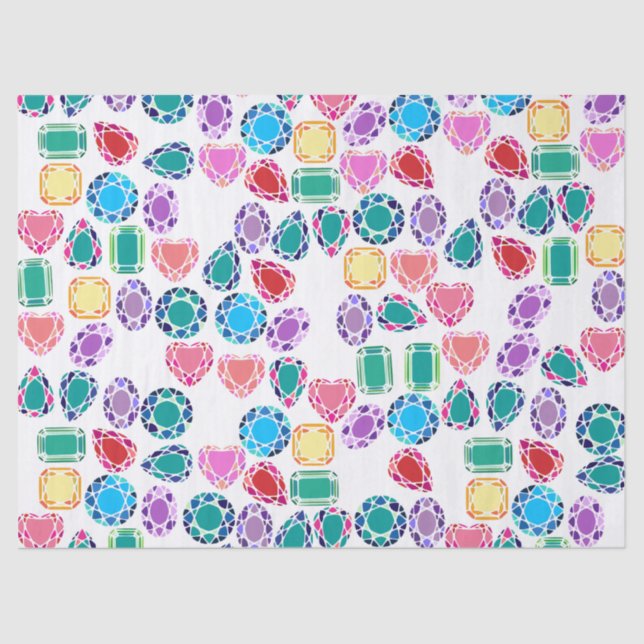 Colourful Gemstones Tissue Paper (Front)