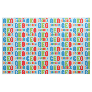 Colourful Geocacher Arrows Fabric