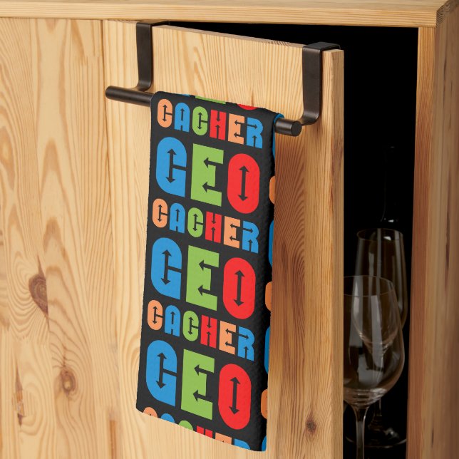 Colourful Geocacher Arrows Kitchen Towel (Thirds Fold)