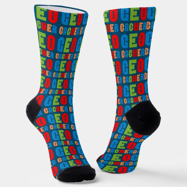 Colourful Geocacher Arrows Socks (Angled)