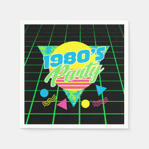 Colourful Geometric 1980s 80s Birthday Party Napkin