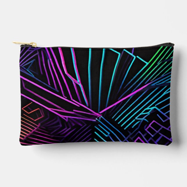 Colourful Geometric Abstract Accessory Pouch (Front)