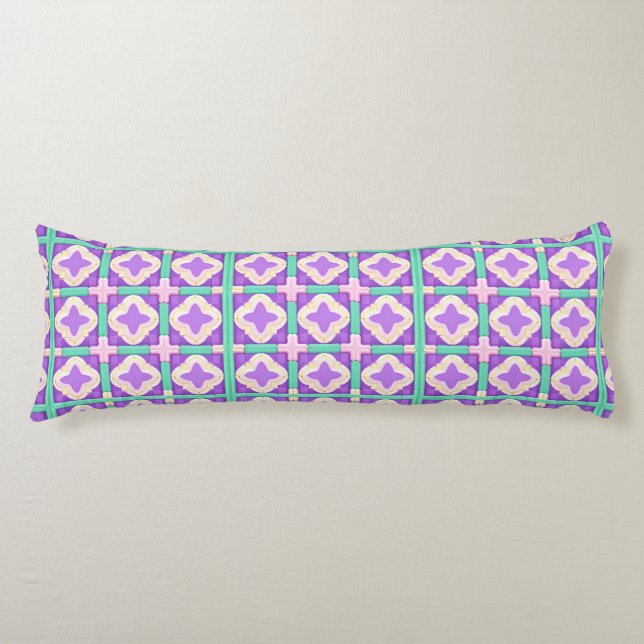 Colourful Geometric Abstract Art Body Pillow (Front)