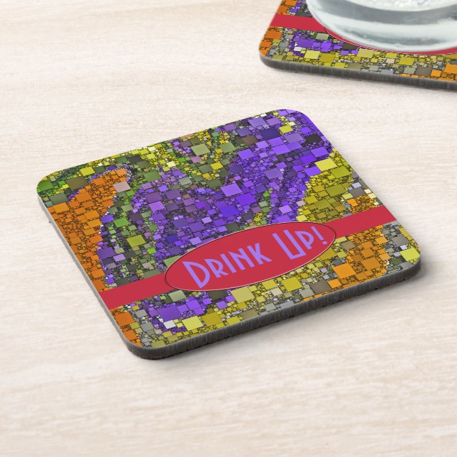 Colourful Geometric Abstract Art Personalized Coaster (Left Side)