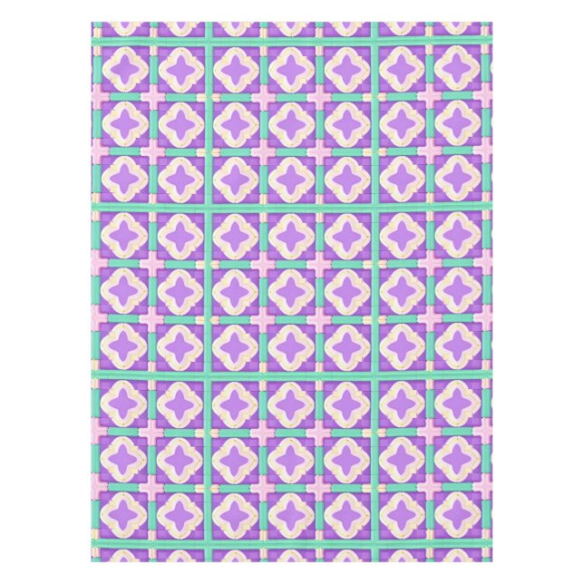 Colourful Geometric Abstract Art Tablecloth (Front)