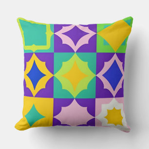 Colourful Geometric Abstract Art Throw Pillow
