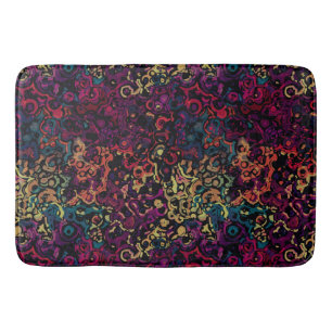Colourful geometric abstract bath mat