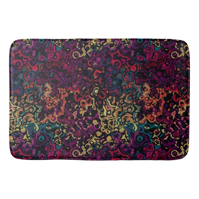 Colourful geometric abstract  bath mat (Front)
