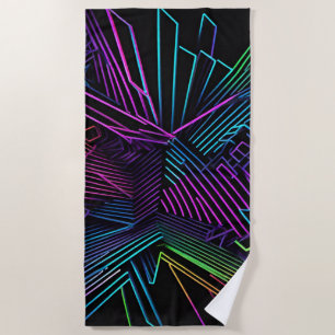 Colourful Geometric Abstract Beach Towel