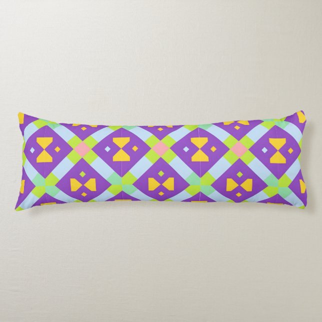 Colourful Geometric Abstract Design Body Pillow (Front)