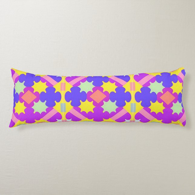 Colourful Geometric Abstract Design Body Pillow (Front)