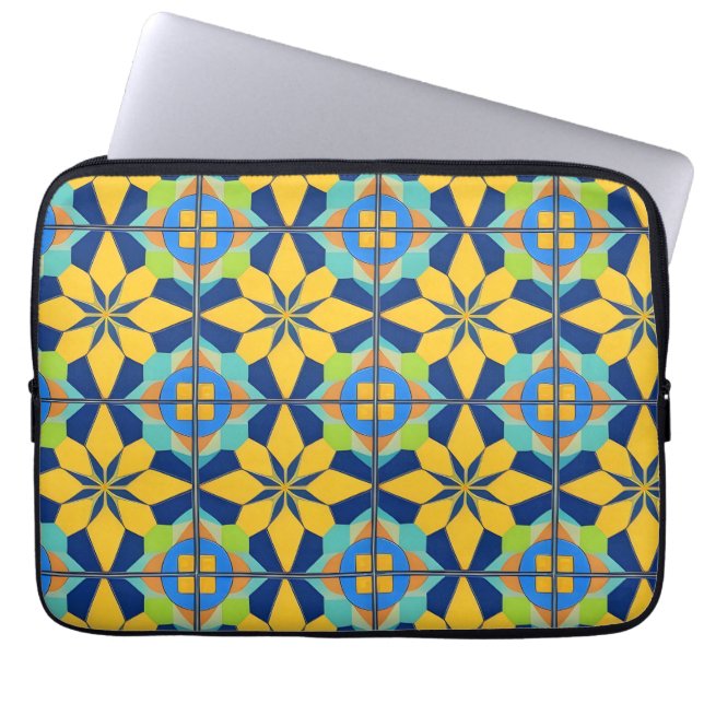 Colourful Geometric Abstract Design Laptop Sleeve (Front)