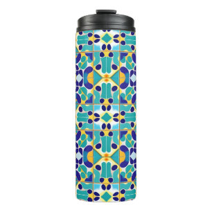 Colourful Geometric Abstract Design Thermal Tumbler