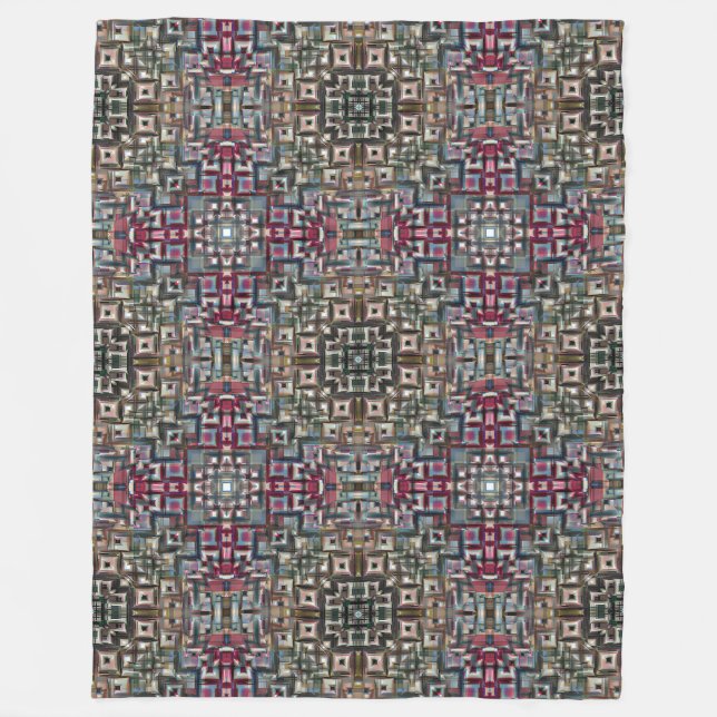 Colourful Geometric Abstract Fleece Blanket (Front)