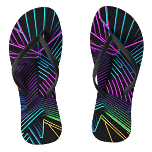 Colourful Geometric Abstract Flip Flops