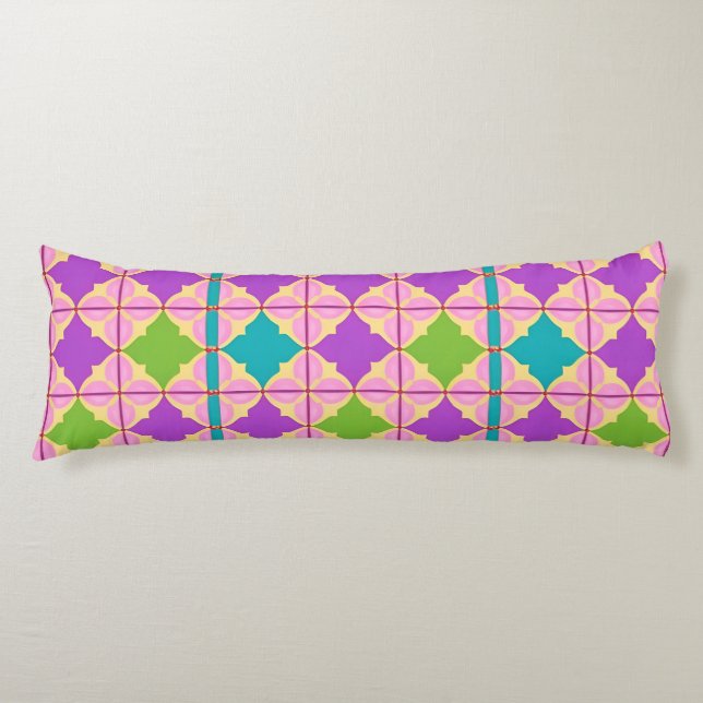 🌈 Colourful Geometric Abstract Modern Decor Body Pillow (Front)
