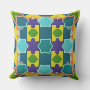 Colourful Geometric Abstract Modern Living Room Throw Pillow