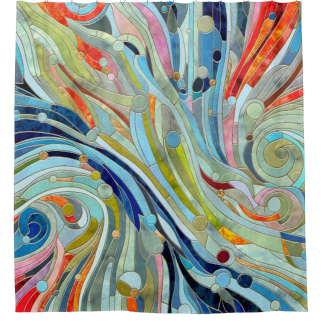 Colourful Geometric Abstract Mosaic Art (Front)