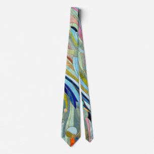 Colourful Geometric Abstract Mosaic Art Tie